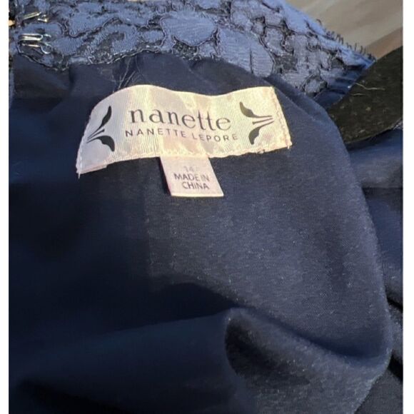 Nanette Lepore Navy & Black Dress EUC 14 - Picture 6 of 6